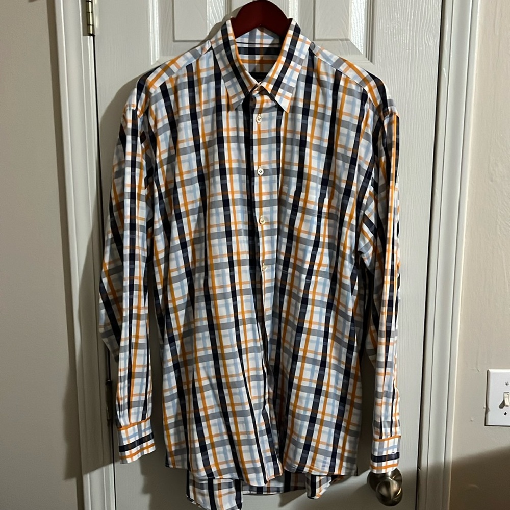 Burberry London Plaid Shirt - Made in USA. Size Large.
